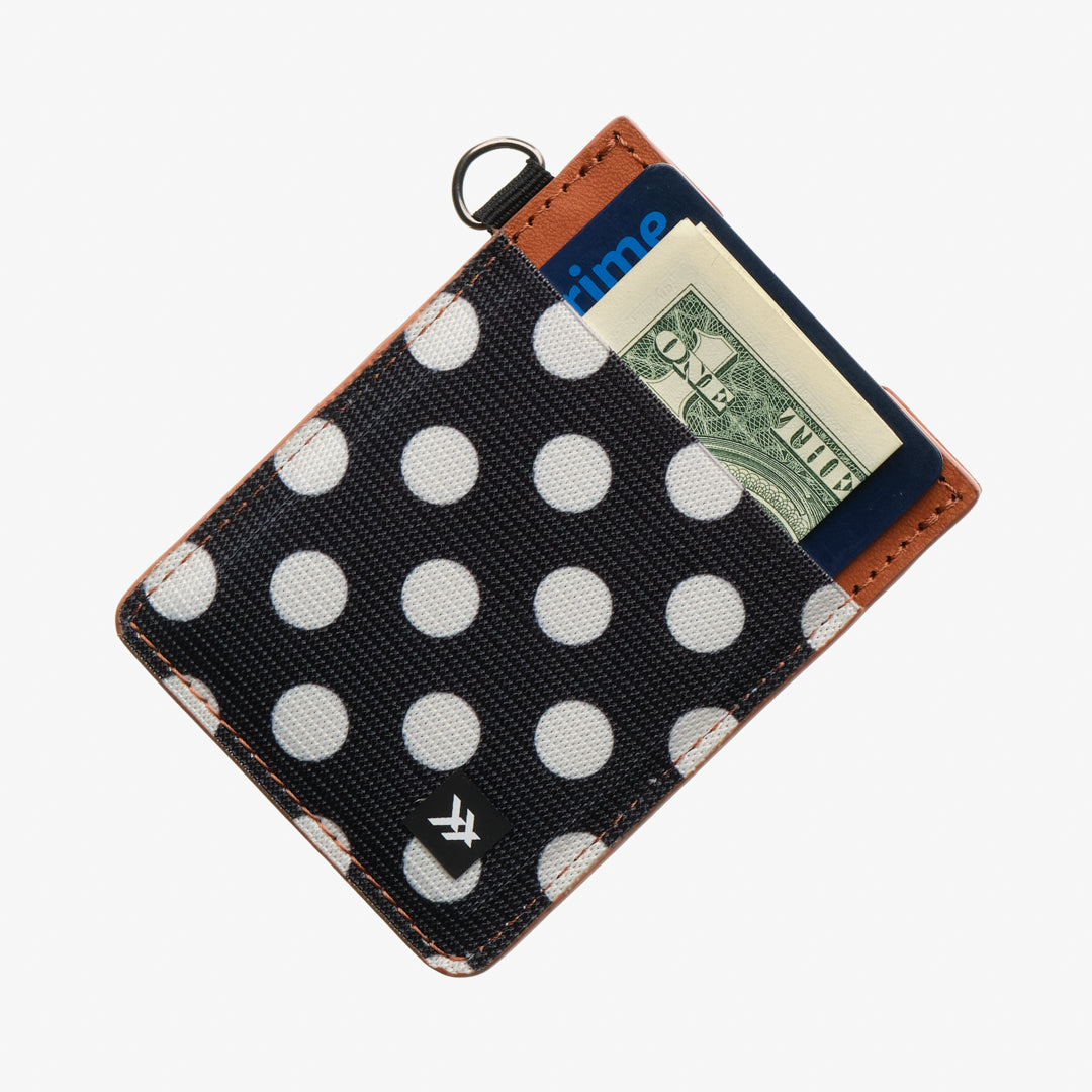 Vertical Leather Wallet - Polka Dot - Thread¨