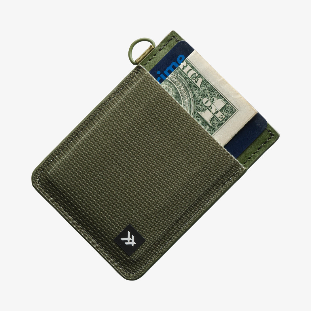 Vertical Leather Wallet - Olive - Thread¨