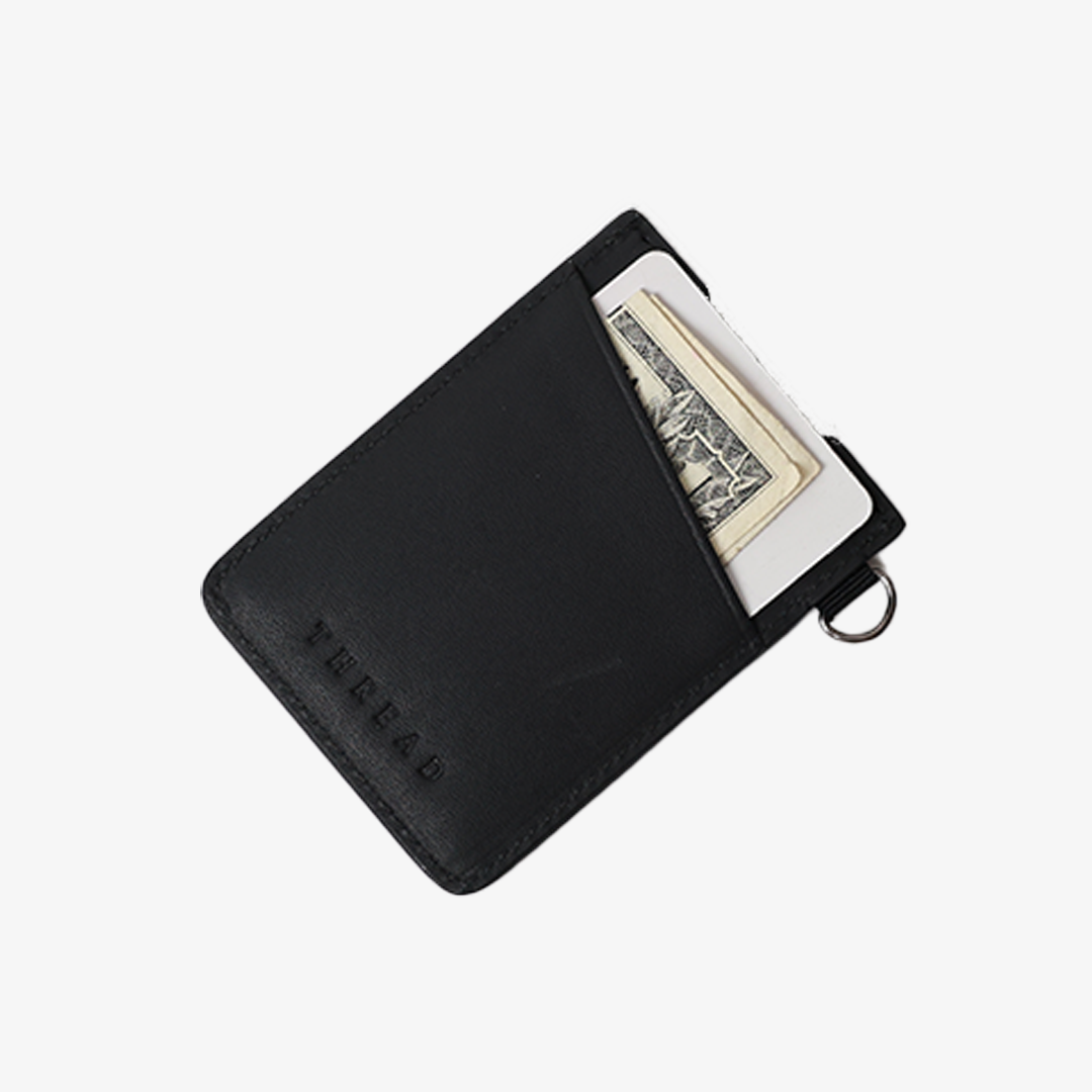 Vertical Leather Wallet - Sanders Stone - Thread¨