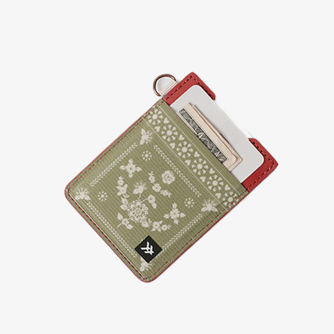 Vertical Leather Wallet - Sawyer Olive - Thread¨