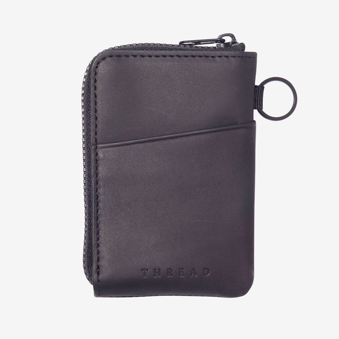 Leather Zip Wallet - Black - Thread¨
