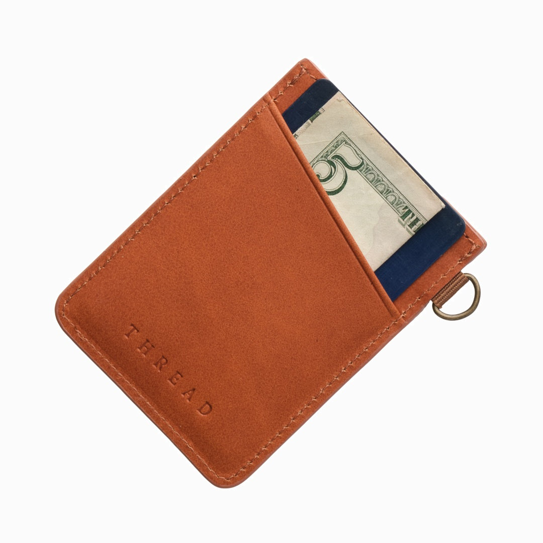 Vertical Leather Wallet - High Tide - Thread¨