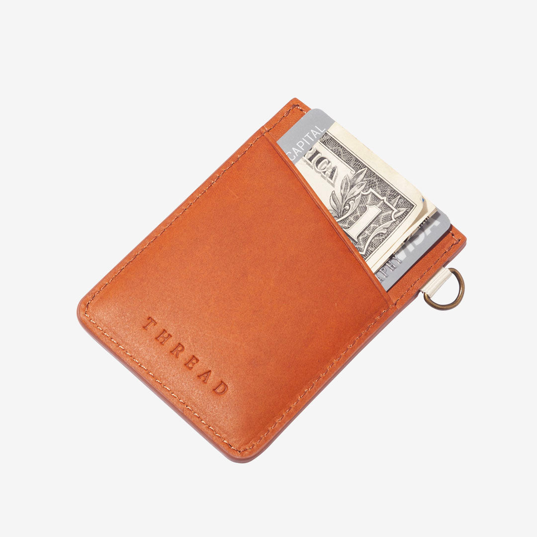 Vertical Leather Wallet - Goldie - Thread¨