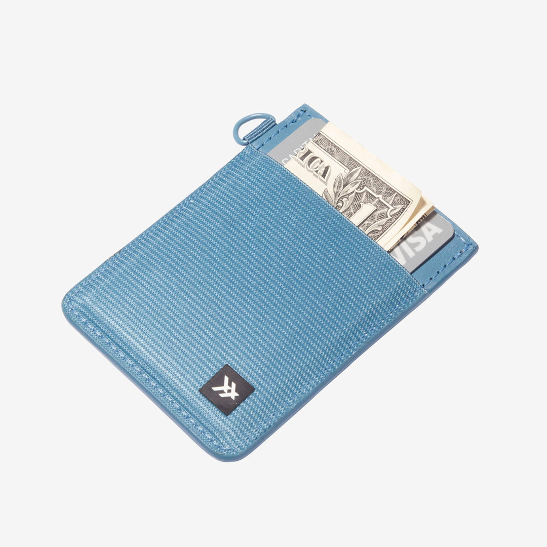 Vertical Leather Wallet - Surf Blue - Thread¨