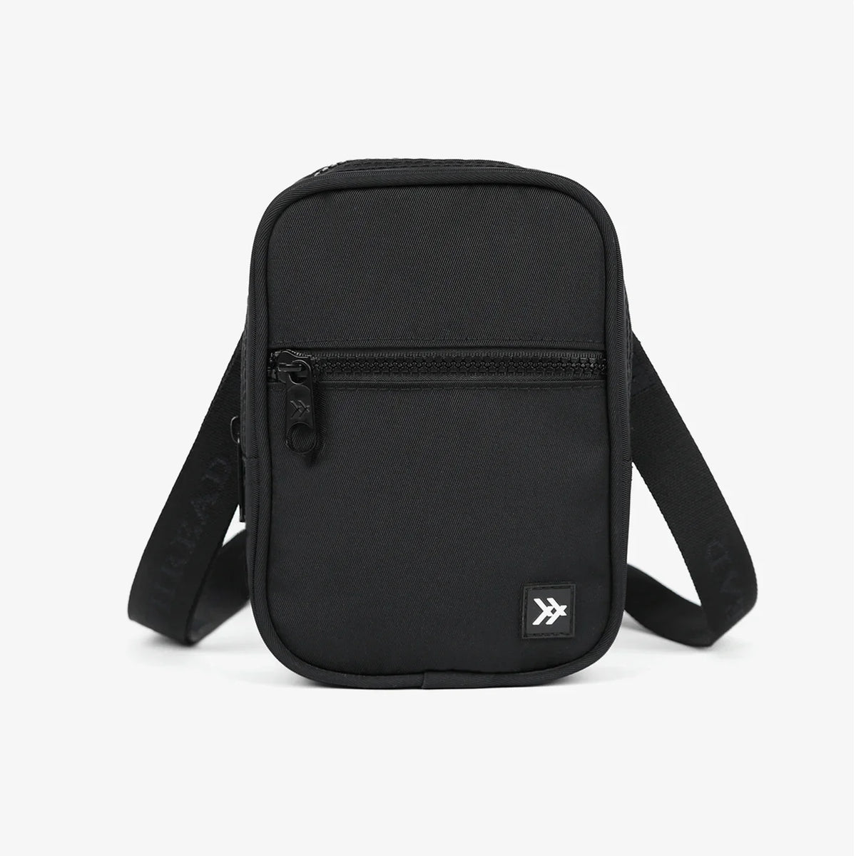 Thread® Black crossbody bag with adjustable jacquard strap