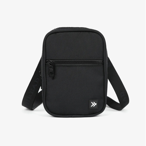 Thread® Black crossbody bag with adjustable jacquard strap