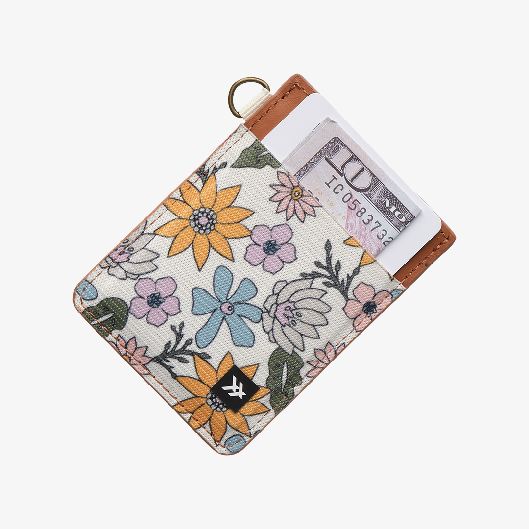 Vertical Leather Wallet - Mountain Flowers - Thread¨