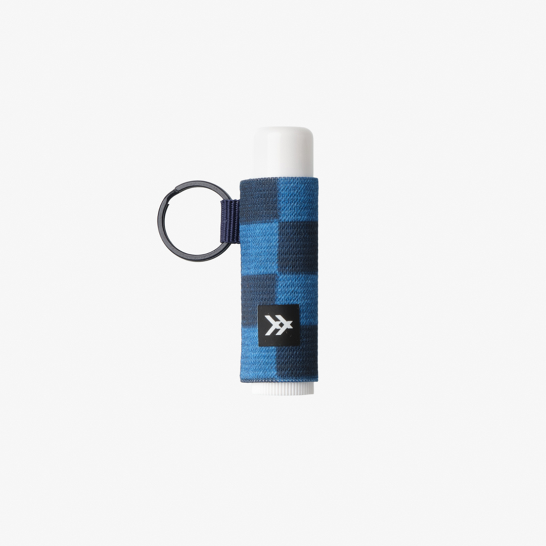 Chapstick Holder Keychain - Denim Check - Thread¨