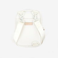 Inside of the Thread® Off White crossbody bag showing pockets and printed lining