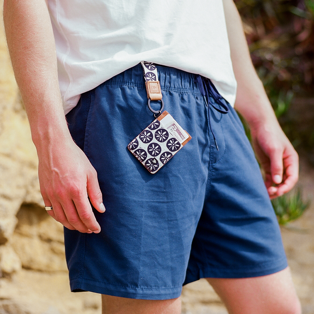 Vertical Leather Wallet - Sand Dollar Black - Thread¨
