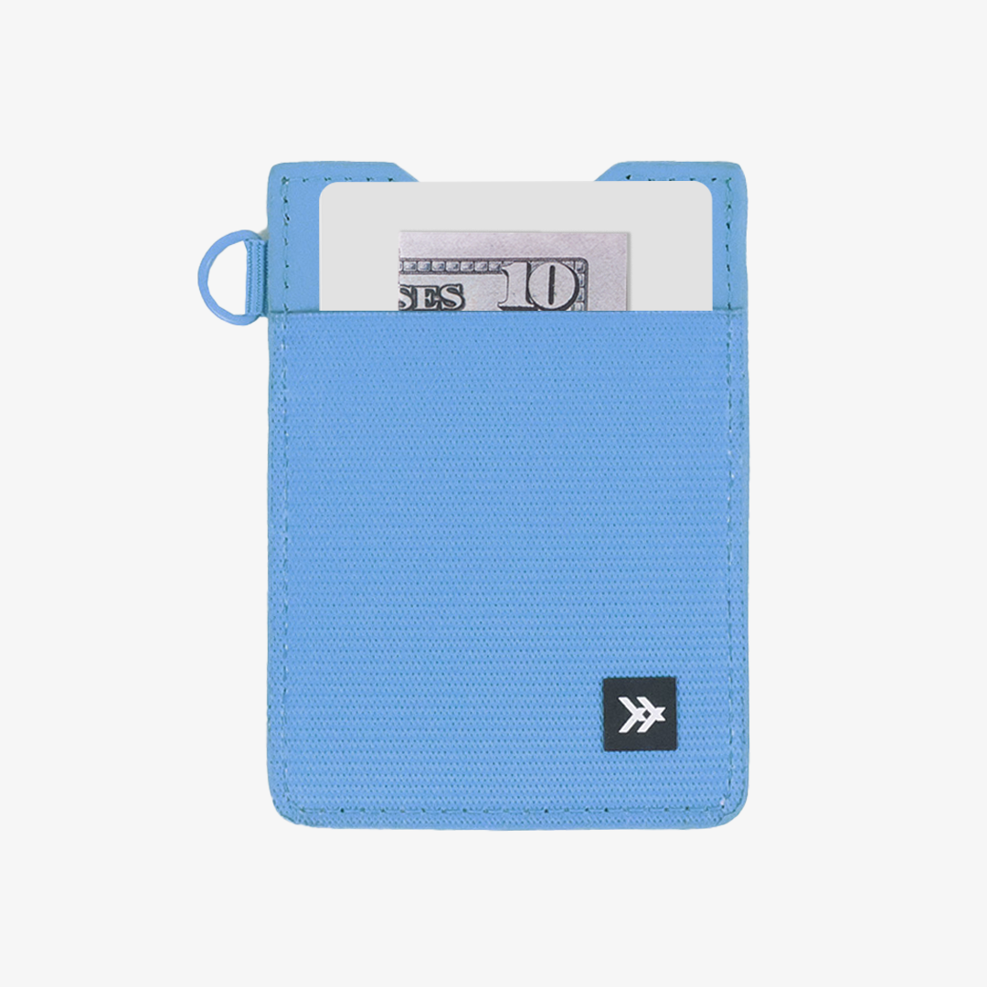 Vertical Leather Wallet - Cornflower - Thread¨