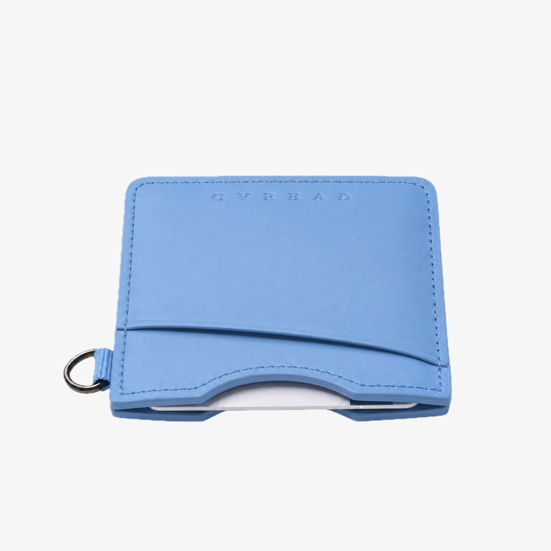 Vertical Leather Wallet - Cornflower - Thread¨