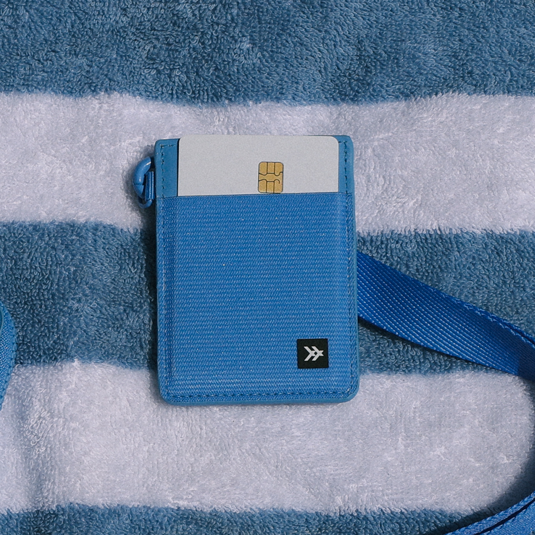 Vertical Leather Wallet - Cornflower - Thread¨